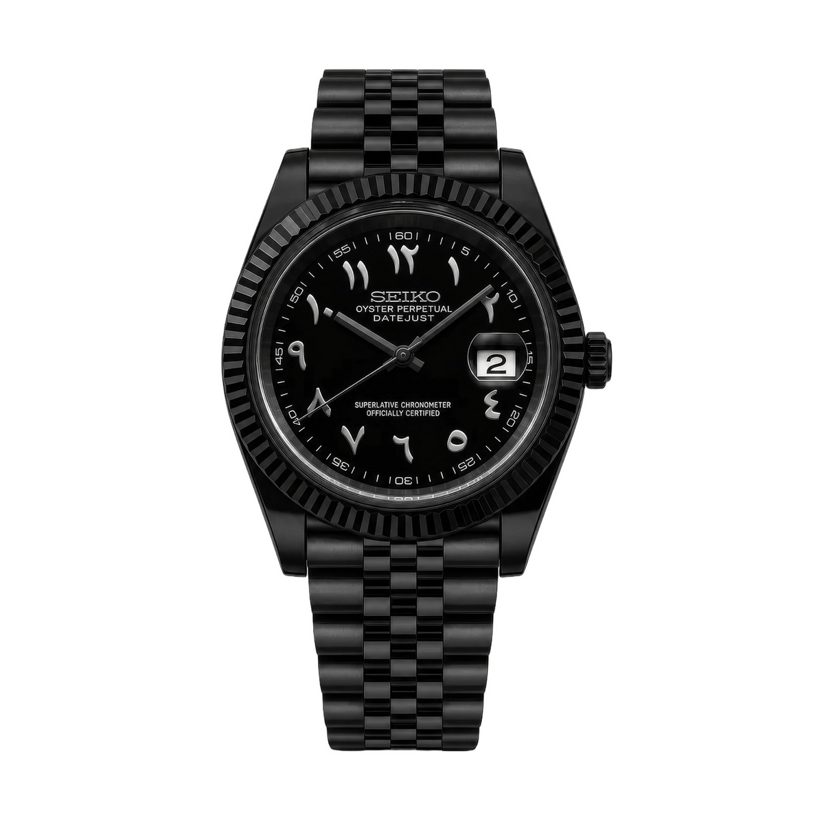 SEIKO MOD Datejust | Triple Noir & Arabic Dial