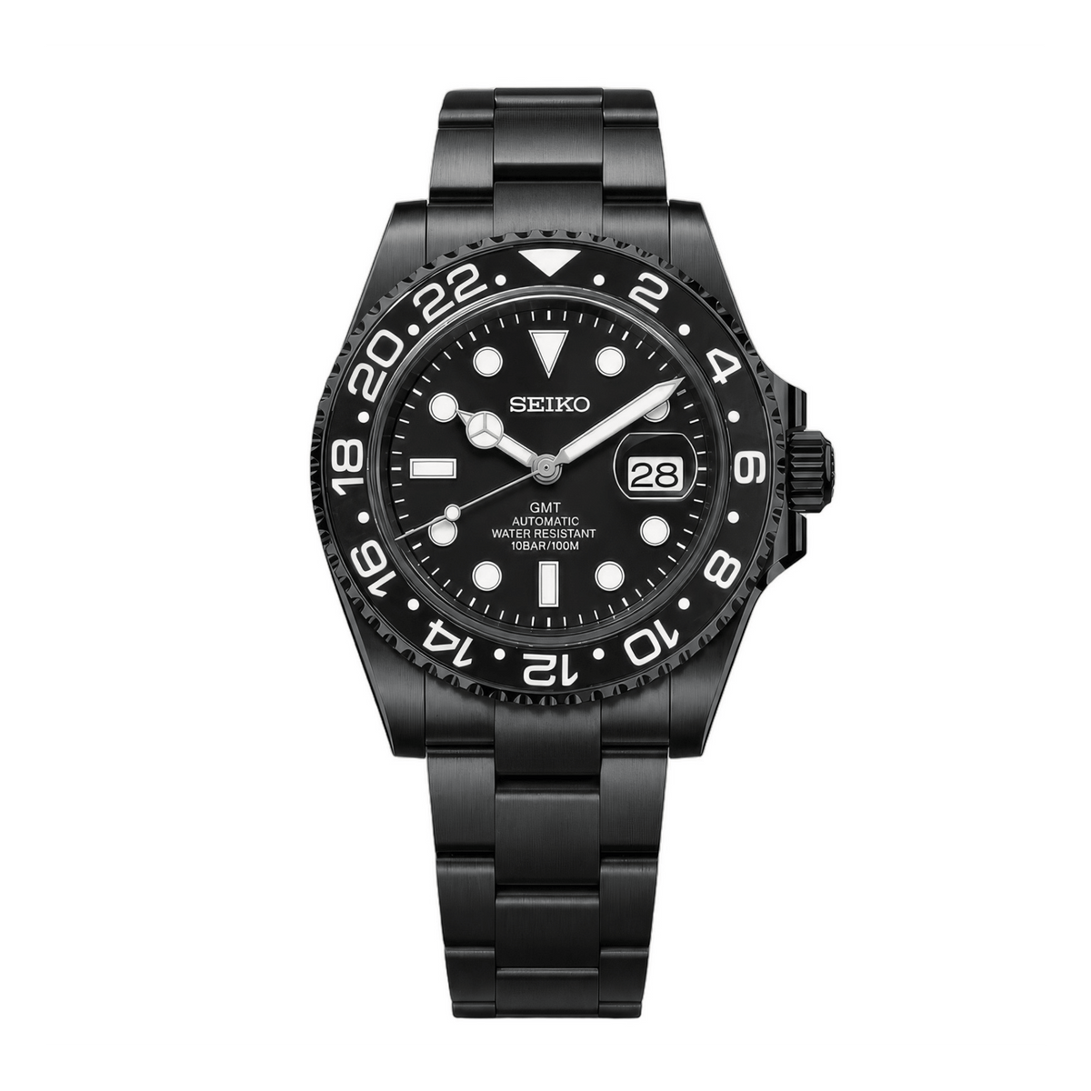 SEIKO MOD GMT | Triple Noir & Stealth Redstrike