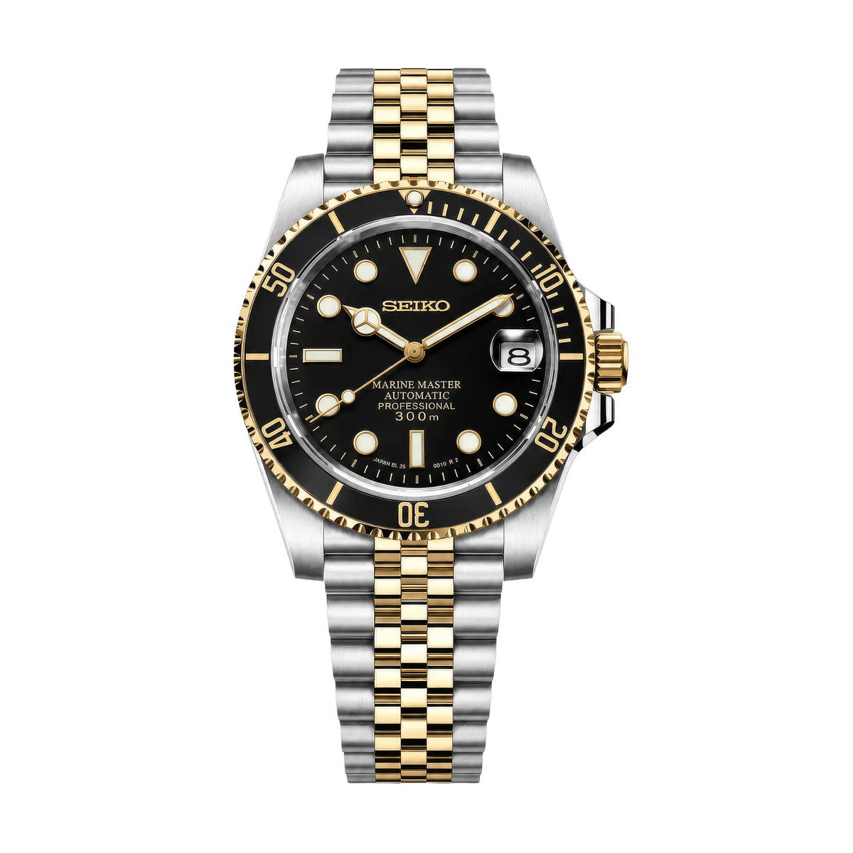 SEIKO MOD Submariner | Noir & Or