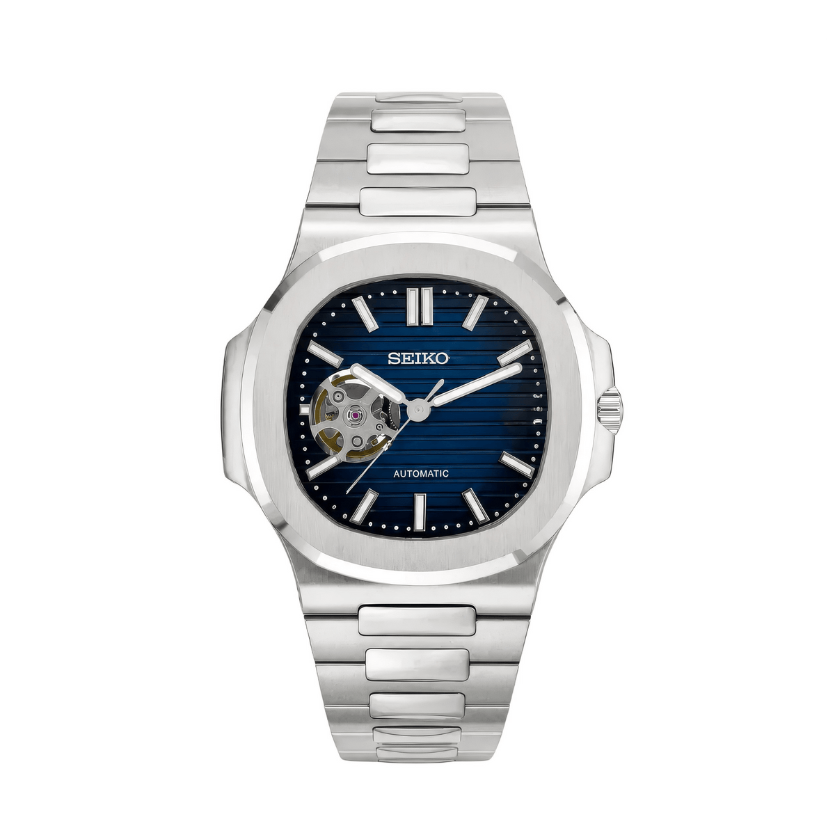 SEIKO MOD Nautilus | Bleu "Open Heart"