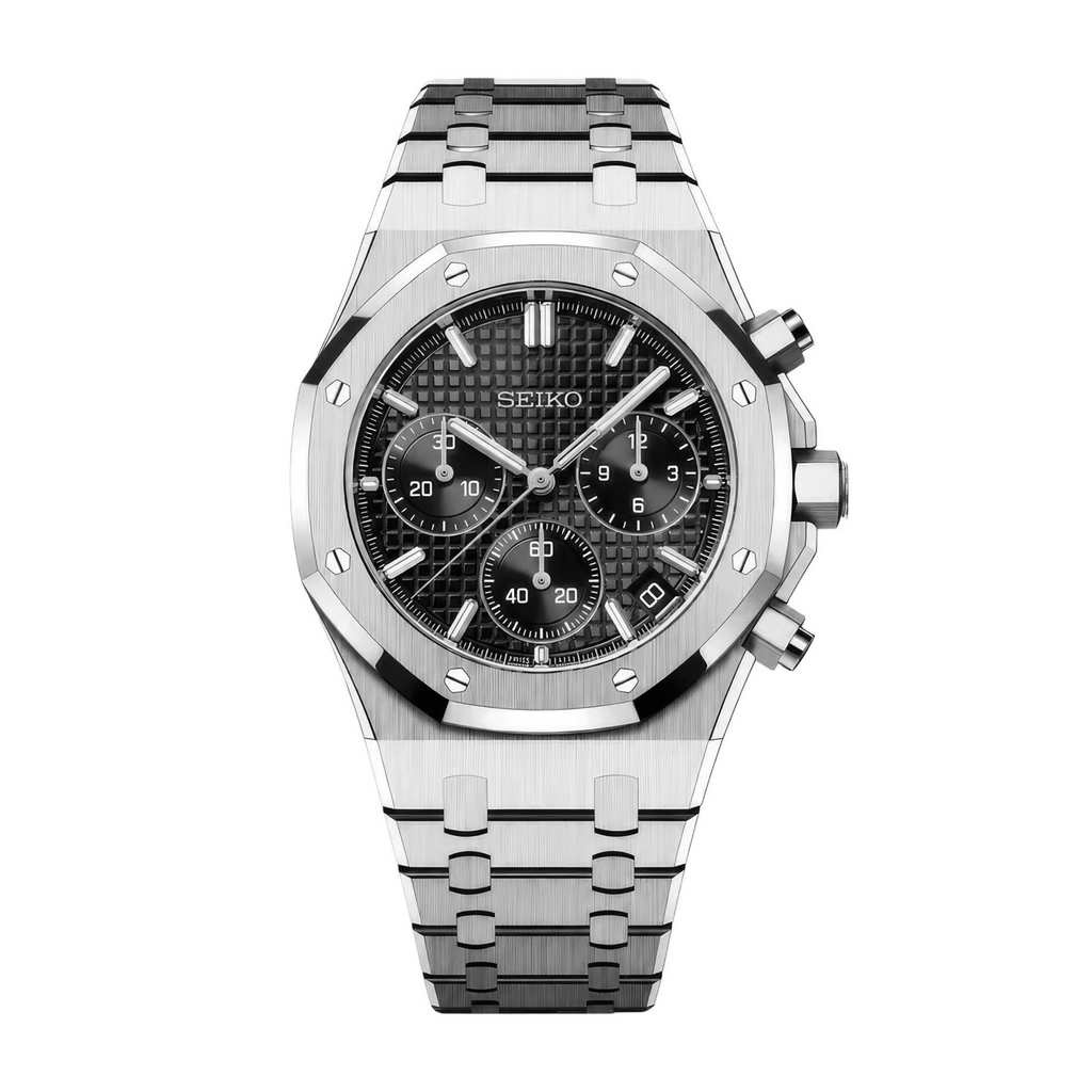 SEIKO MOD Royal Oak | Noir Chronographe