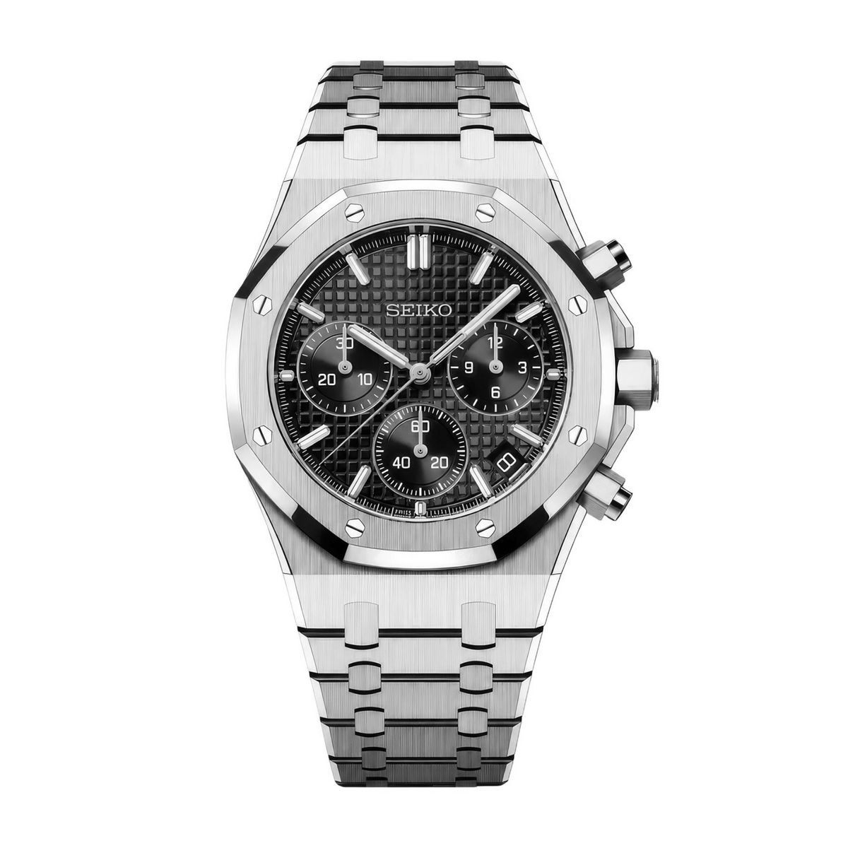 SEIKO MOD Royal Oak | Noir Chronographe