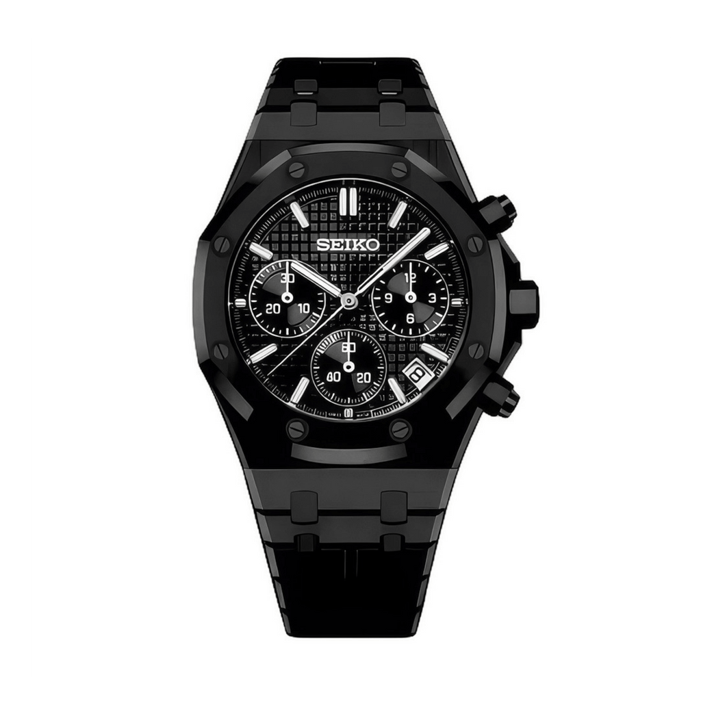 SEIKO MOD Royal Oak | Triple Noir Chronographe