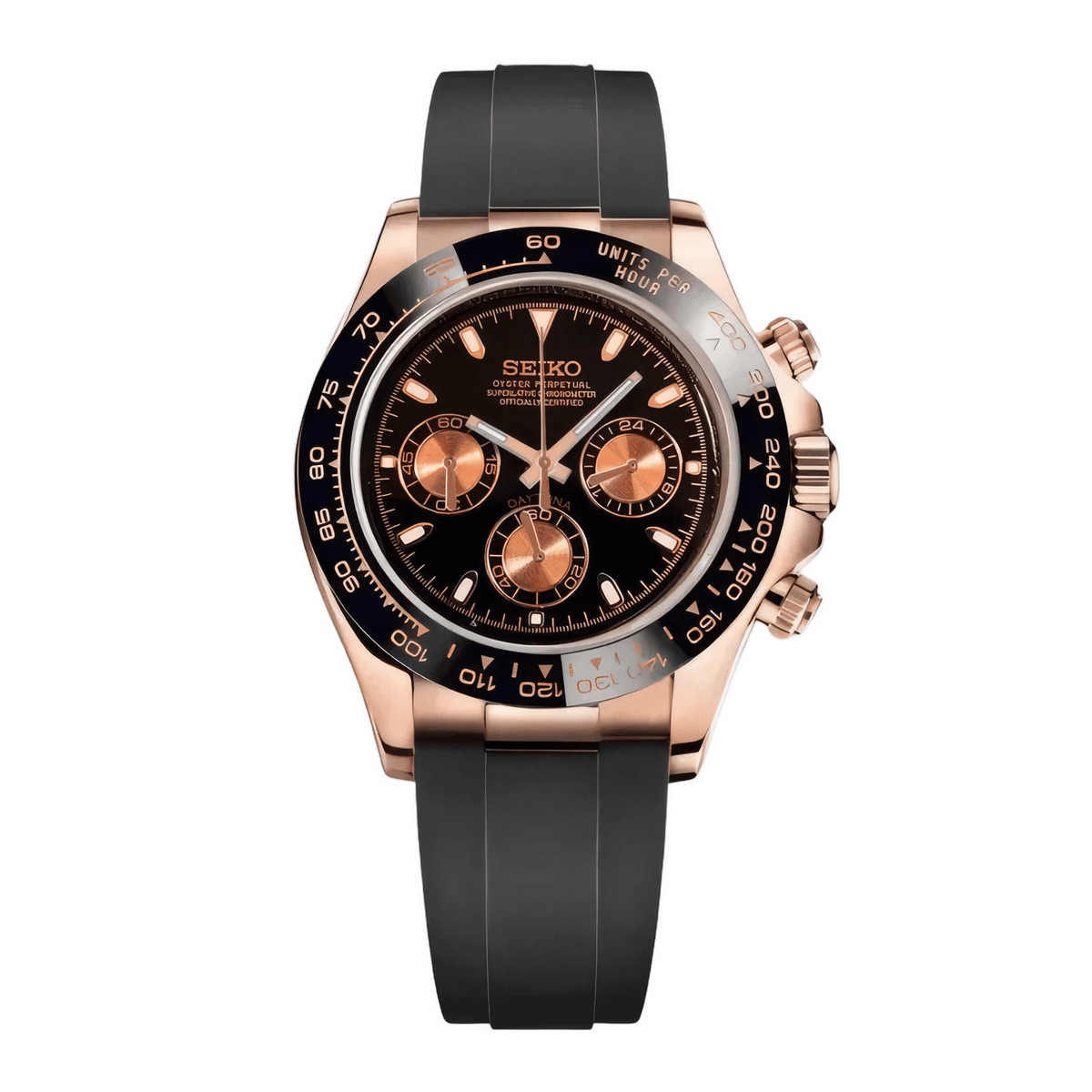SEIKO MOD Daytona |  Mocha & Or rose Oysterflex