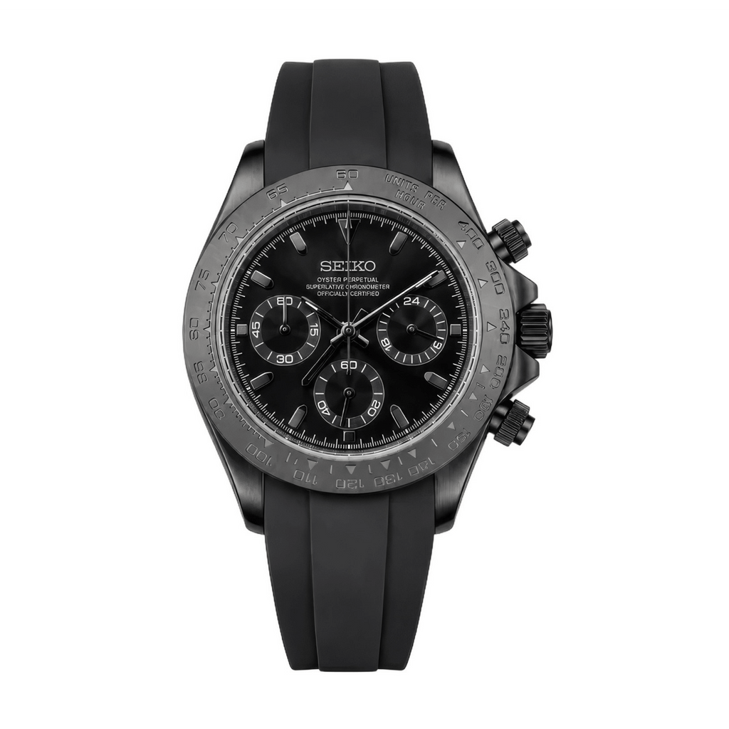 SEIKO MOD Daytona | Triple Noir Oysterflex