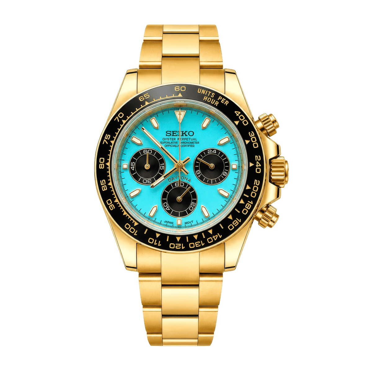SEIKO MOD Daytona | Or & Bleu Tiffany