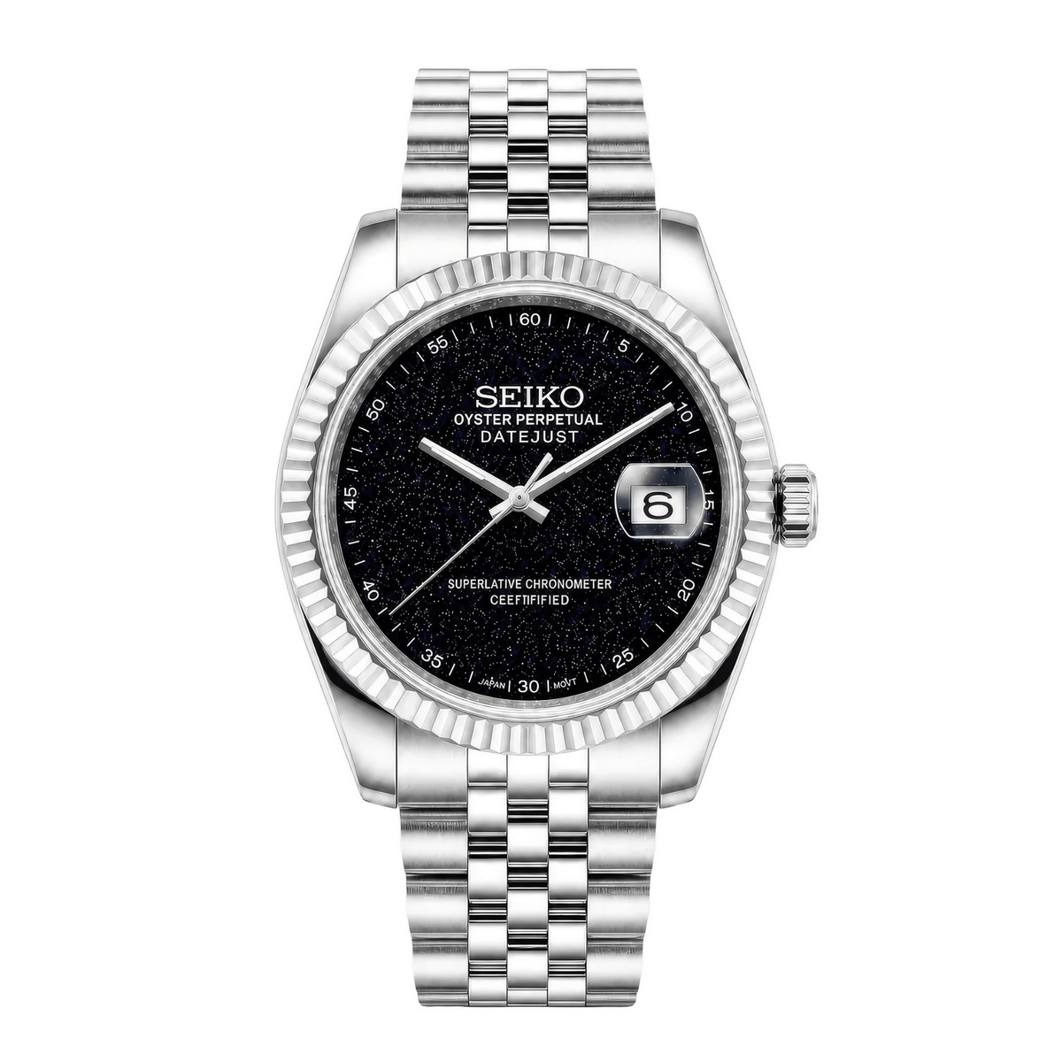 SEIKO MOD Datejust | Noir - Galaxy Burst