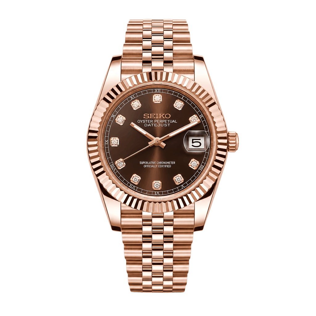 SEIKO MOD Datejust | Or Rose & Chocolat Diamant