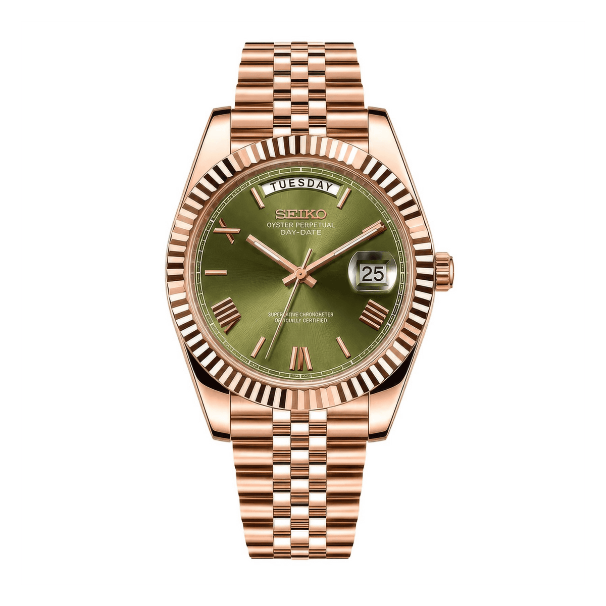 SEIKO MOD Day-Date | Or Rose Olive