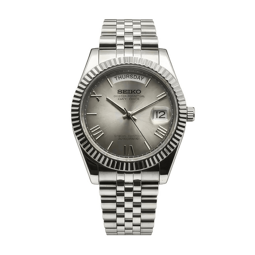 SEIKO MOD Day-Date | Argent & Smoke Dial