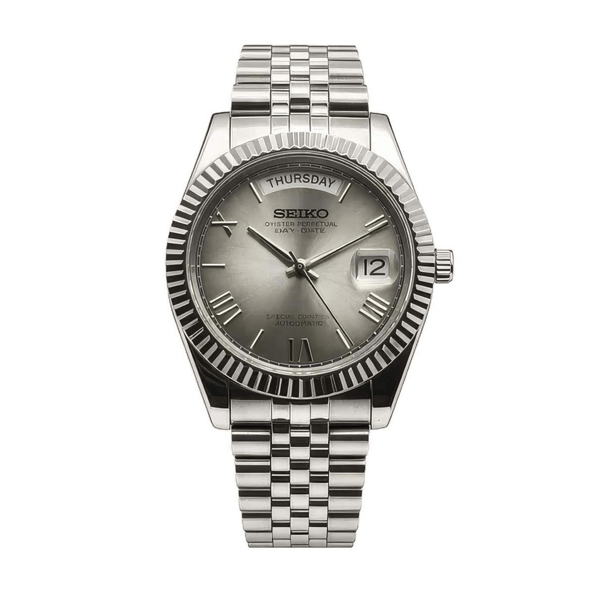 SEIKO MOD Day-Date | Argent & Smoke Dial