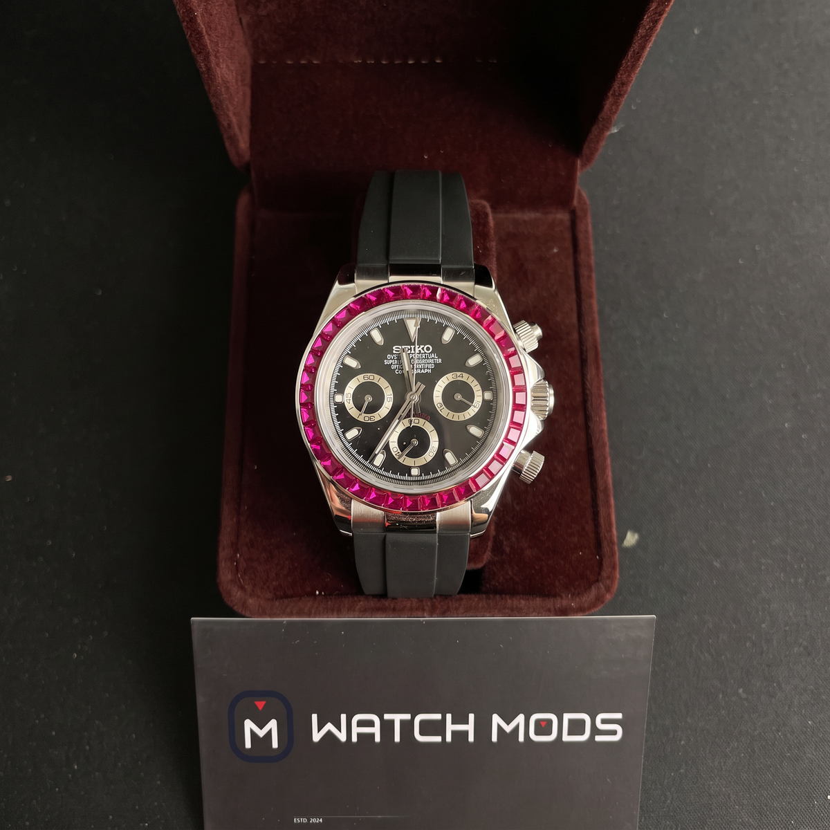 SEIKO MOD Daytona | Ruby Oysterflex