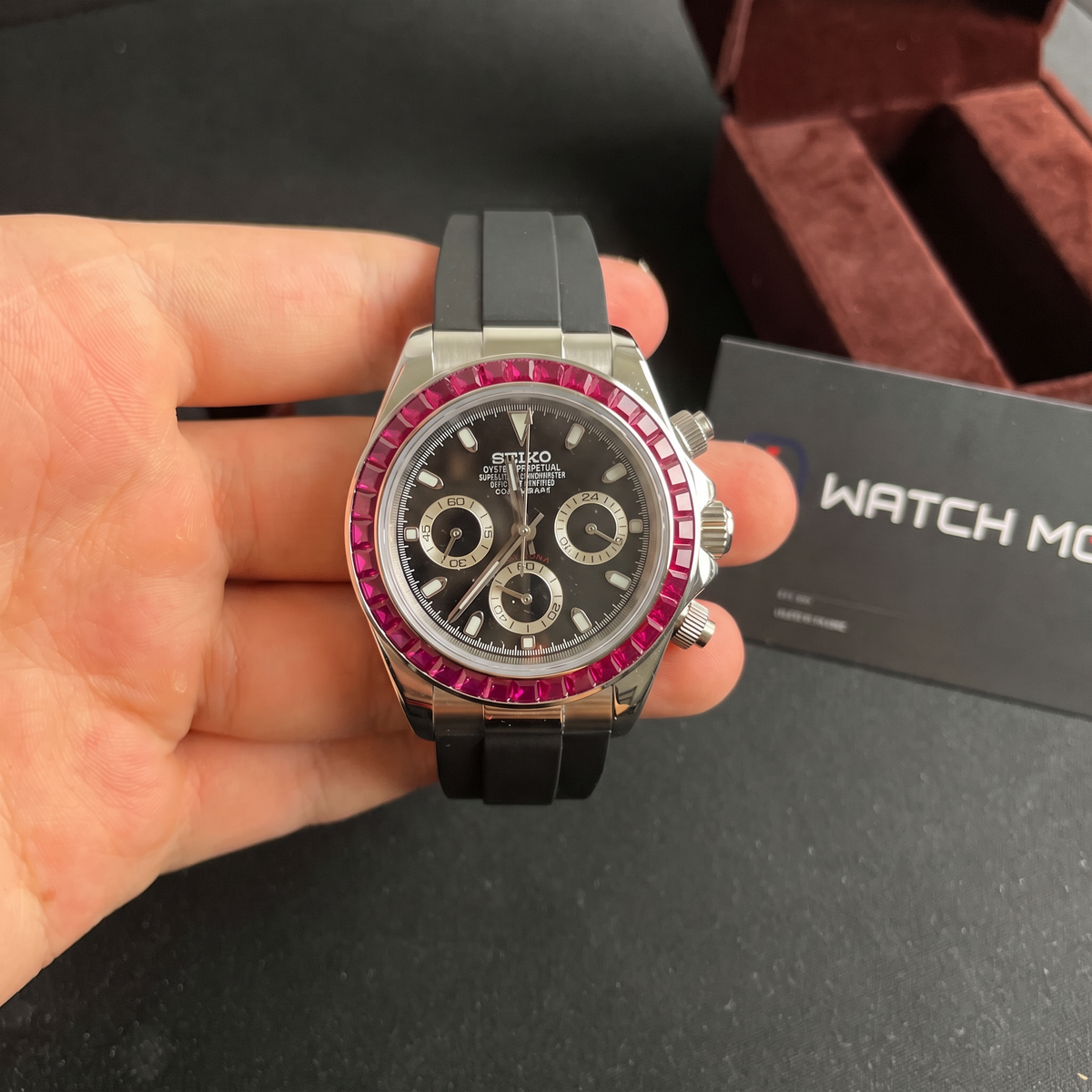 SEIKO MOD Daytona | Ruby Oysterflex