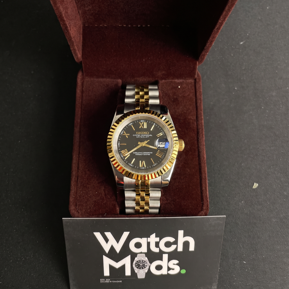 SEIKO MOD Datejust | "Roman" Or & Noir