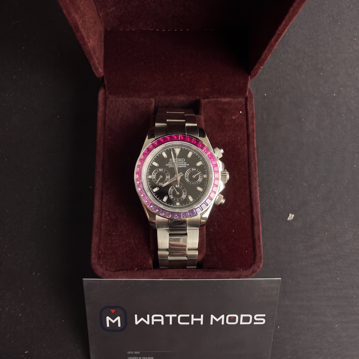 SEIKO MOD Daytona | Rose & Violet dégradé